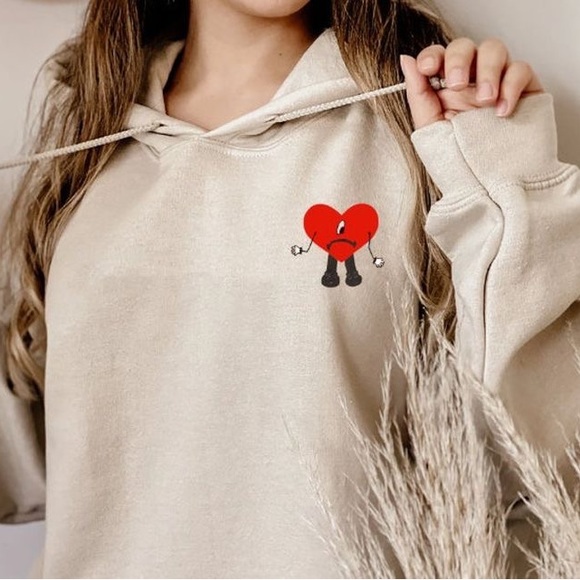 Tops - Bad Bunny Sweater Cream Color Hoodie